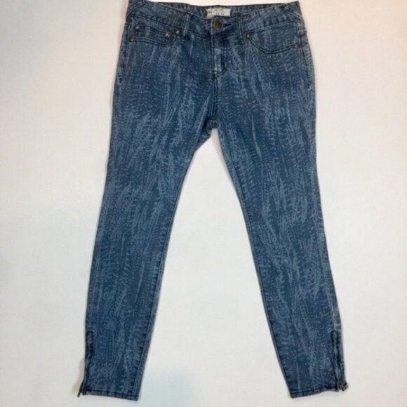 Free People Stretch Skinny Leg Zipper Ankle Jeans - Picture 1 of 4